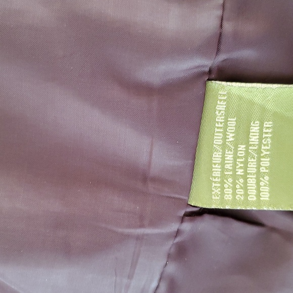 Soia & Kyo Asymmetrical Moto Zip Retro Wool Coat in Dark Red - Picture 8 of 11